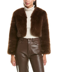 La Fiorentina La Fiorentina Cropped Faux Fur Jacket