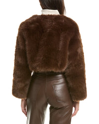 La Fiorentina La Fiorentina Cropped Faux Fur Jacket