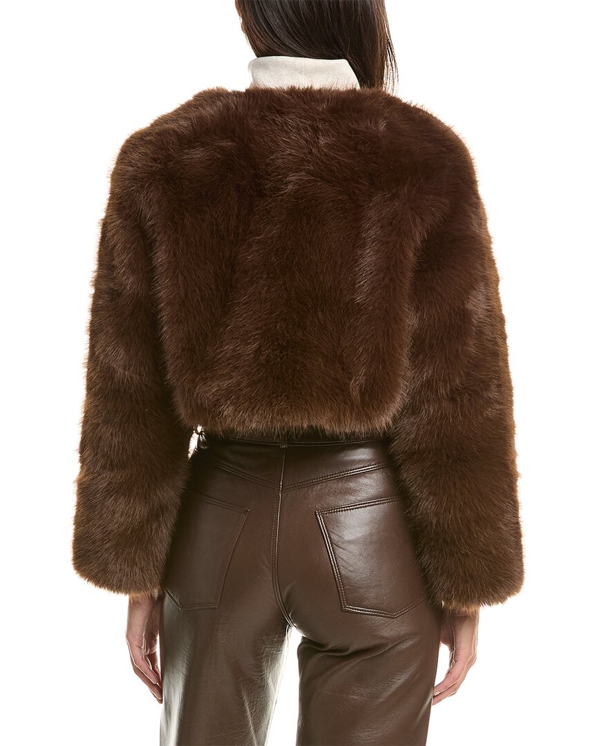 La Fiorentina La Fiorentina Cropped Faux Fur Jacket