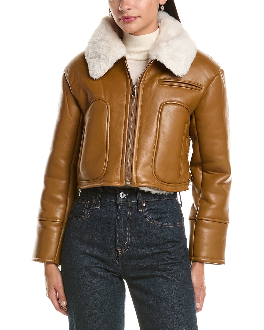 La Fiorentina La Fiorentina Cropped Faux Fur Jacket