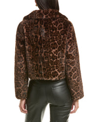 La Fiorentina La Fiorentina Leopard Faux Fur Cropped Jacket