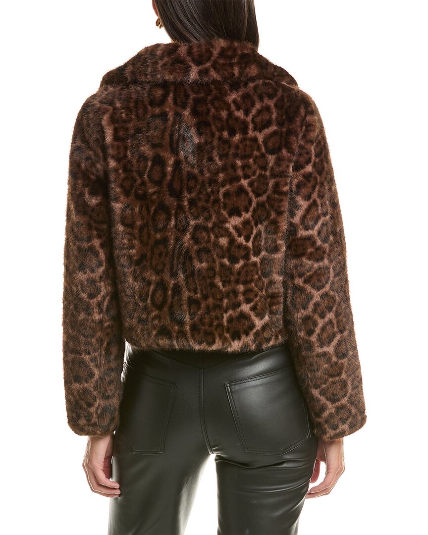La Fiorentina La Fiorentina Leopard Faux Fur Cropped Jacket