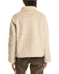 La Fiorentina La Fiorentina Striped Faux Fur Jacket