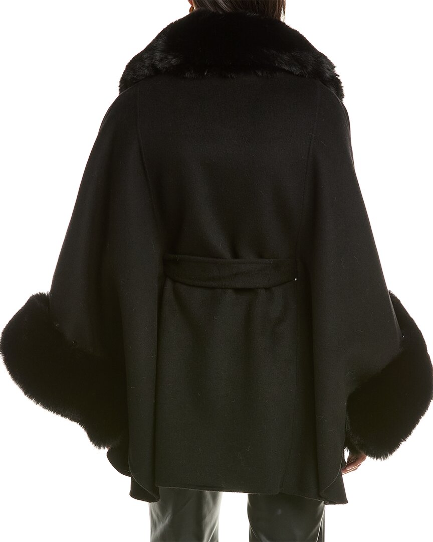 La Fiorentina La Fiorentina Faux Fur Trim Cape