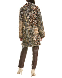 La Fiorentina La Fiorentina Abstract Animal Print Wool Coat