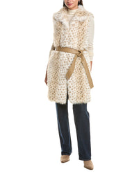 La Fiorentina La Fiorentina Animal Print Faux Fur Vest