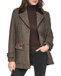 Andrew Marc Stansbury Herringbone Wool-Blend Blazer Coat