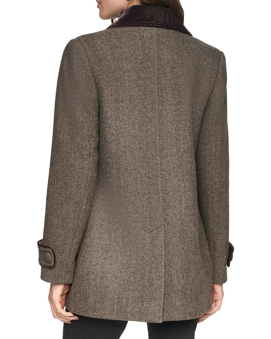 Andrew Marc Stansbury Herringbone Wool-Blend Blazer Coat