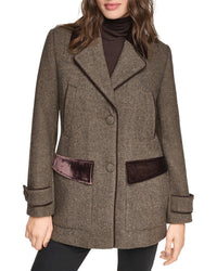 Andrew Marc Stansbury Herringbone Wool-Blend Blazer Coat