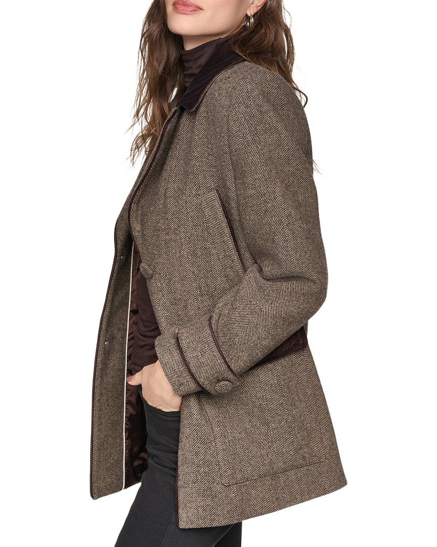 Andrew Marc Stansbury Herringbone Wool-Blend Blazer Coat