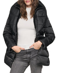 Andrew Marc Zamora Shawl Collar Belted Puffer Coat