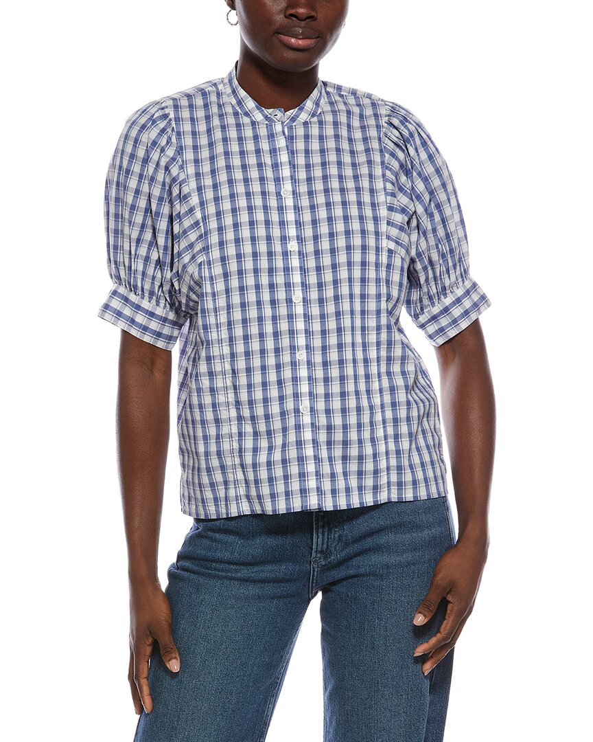Madewell Puff Sleeve Band Collar Shirt