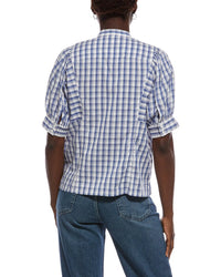 Madewell Puff Sleeve Band Collar Shirt