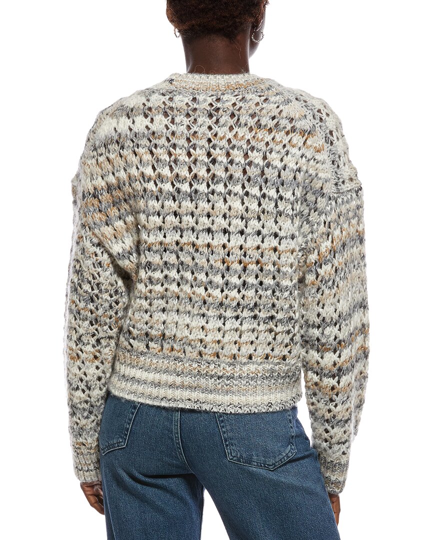 Madewell Fawn Open Stitch Stripe Wool & Alpaca-Blend Pullover