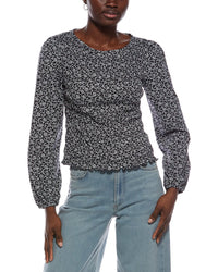 Madewell Madewell Bonytail Elbow Sleeve Smocked Top