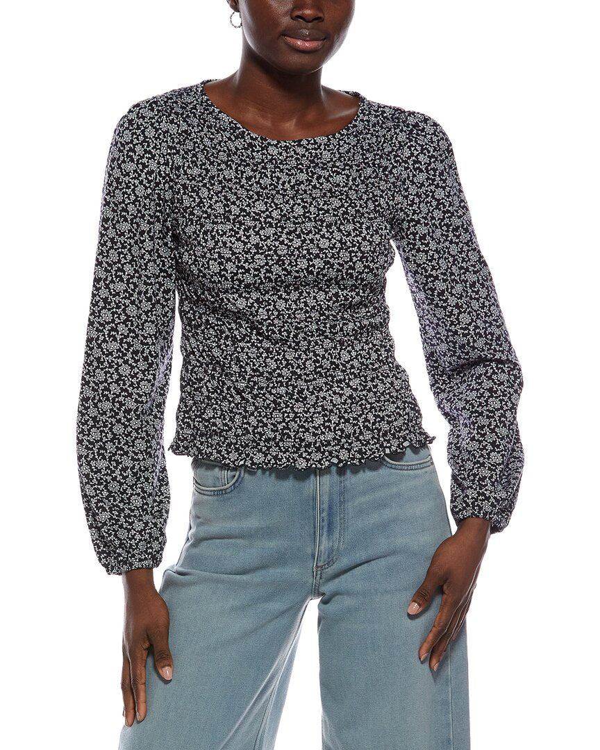 Madewell Madewell Bonytail Elbow Sleeve Smocked Top