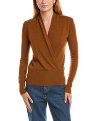 Sofiacashmere Modern Faux Wrap Cashmere Sweater