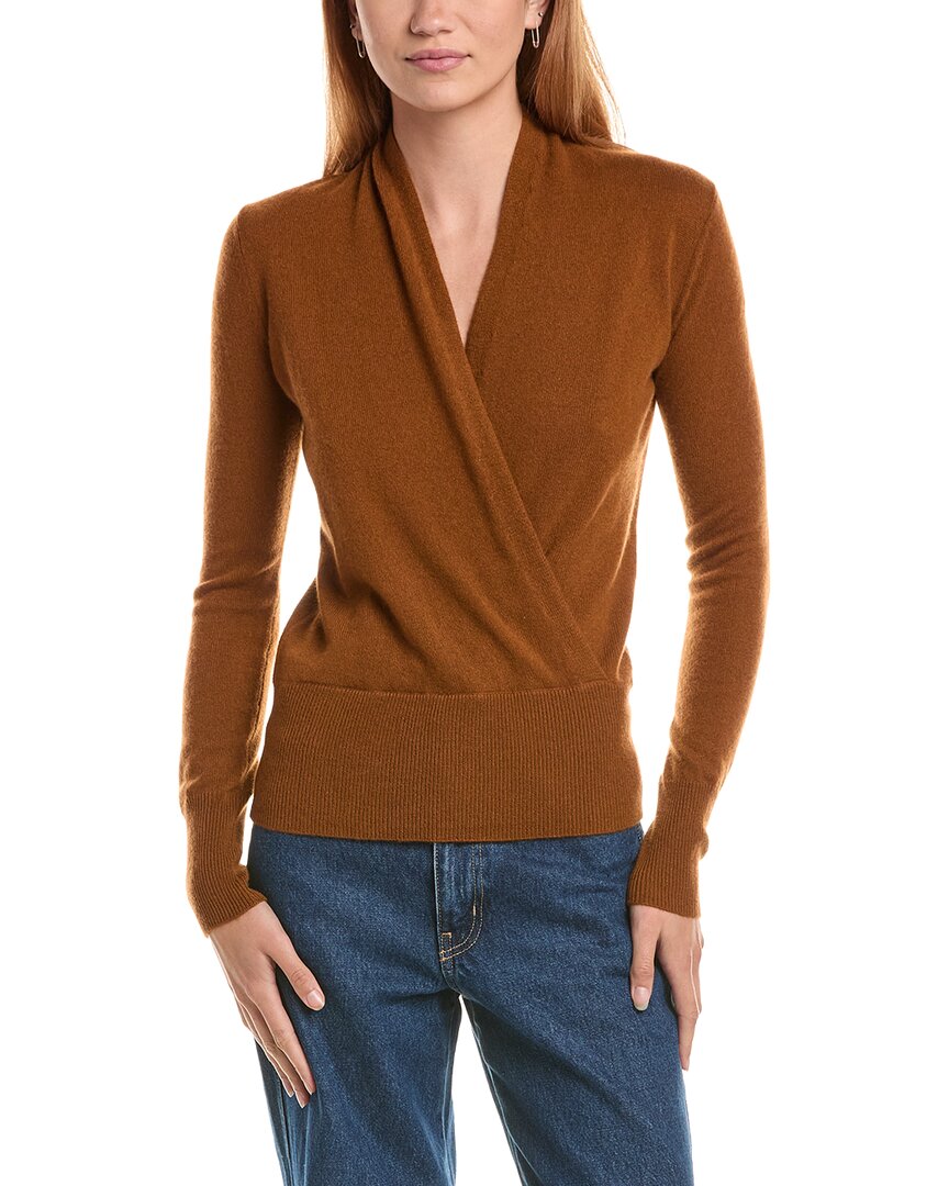 Sofiacashmere Modern Faux Wrap Cashmere Sweater