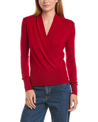 Sofiacashmere Modern Faux Wrap Cashmere Sweater