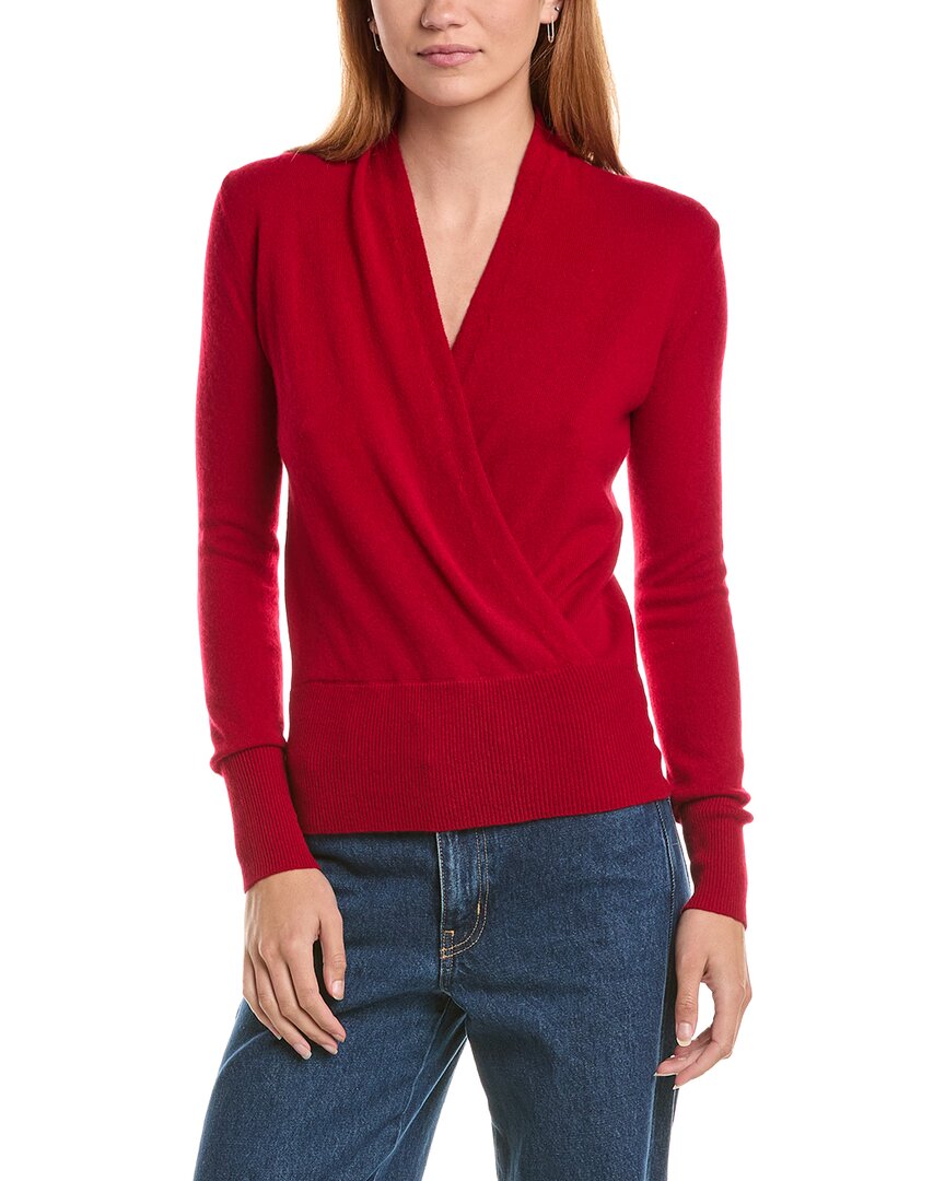 Sofiacashmere Modern Faux Wrap Cashmere Sweater