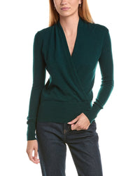 Sofiacashmere Modern Faux Wrap Cashmere Sweater