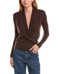 Sofiacashmere Modern Faux Wrap Cashmere Sweater