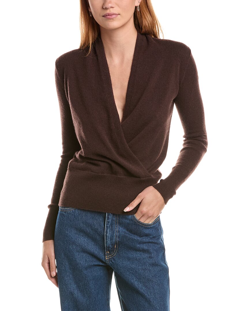 Sofiacashmere Modern Faux Wrap Cashmere Sweater