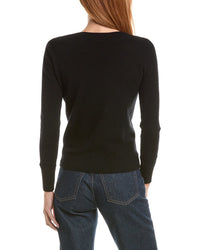 Sofiacashmere Deep Wide Trim V-Neck 100% Cashmere Sweater