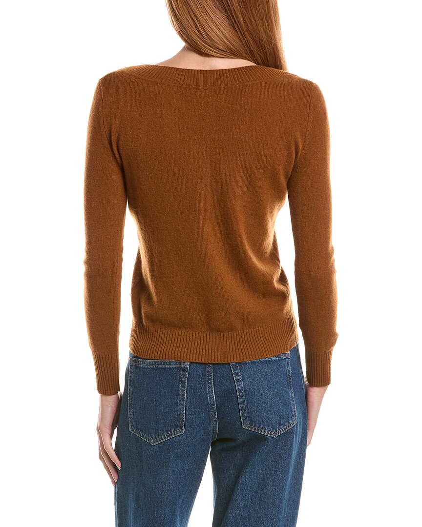 Sofiacashmere Deep Wide Trim V-Neck 100% Cashmere Sweater