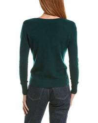 Sofiacashmere Deep Wide Trim V-Neck 100% Cashmere Sweater