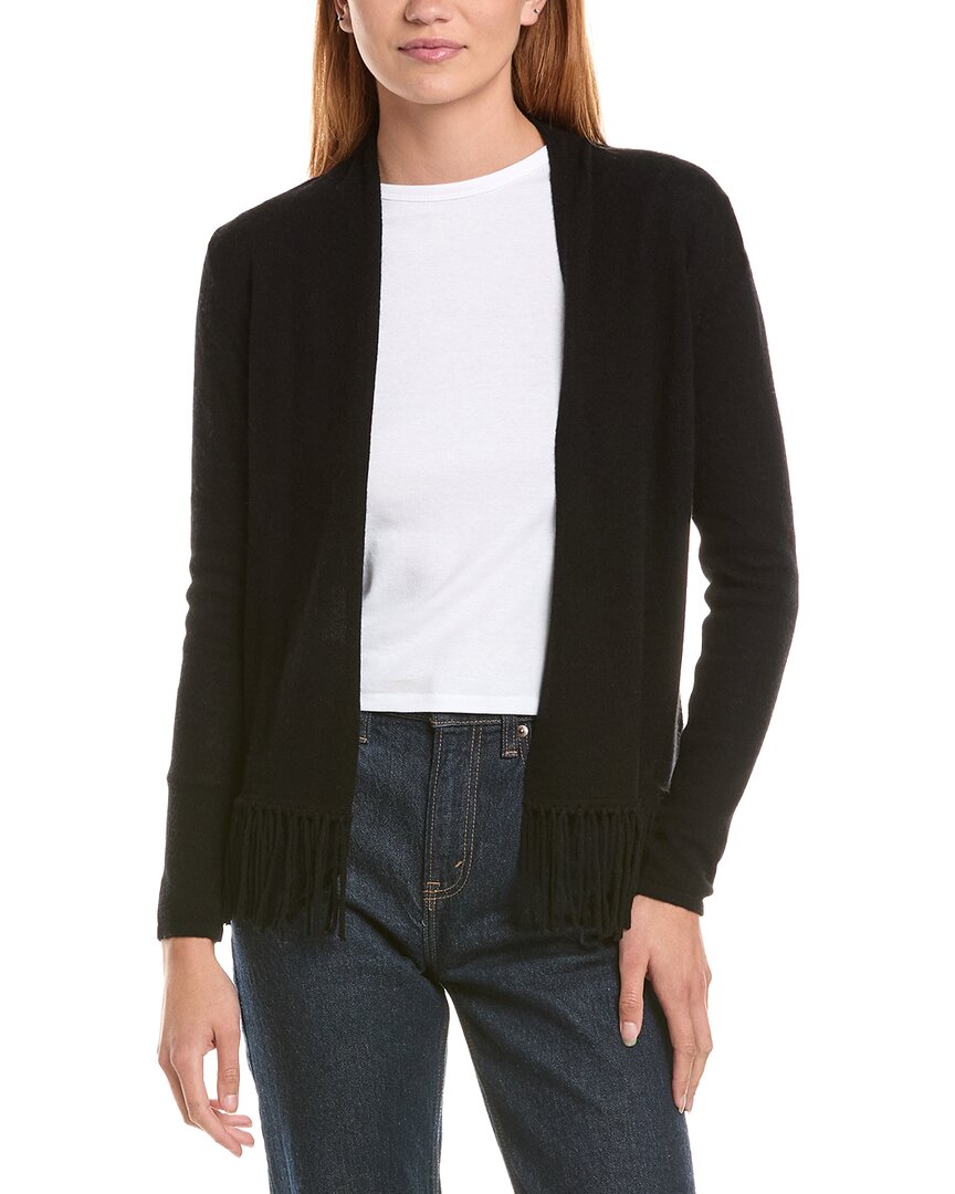 sofiacashmere Sofiacashmere Fringe Wool & Cashmere-Blend Cardigan