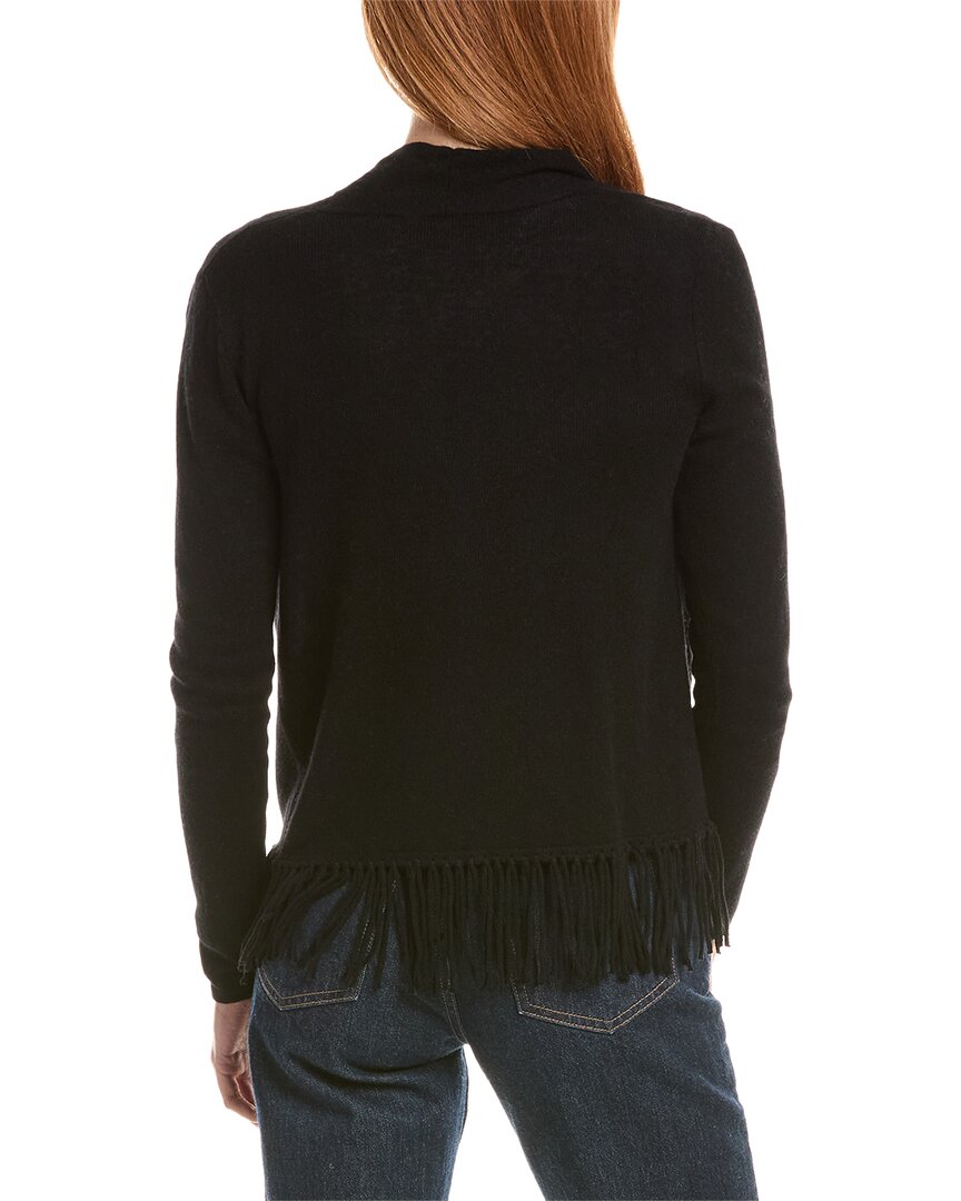 sofiacashmere Sofiacashmere Fringe Wool & Cashmere-Blend Cardigan