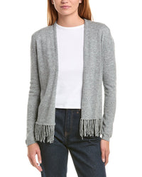 Sofiacashmere Fringe Wool & Cashmere-Blend Cardigan