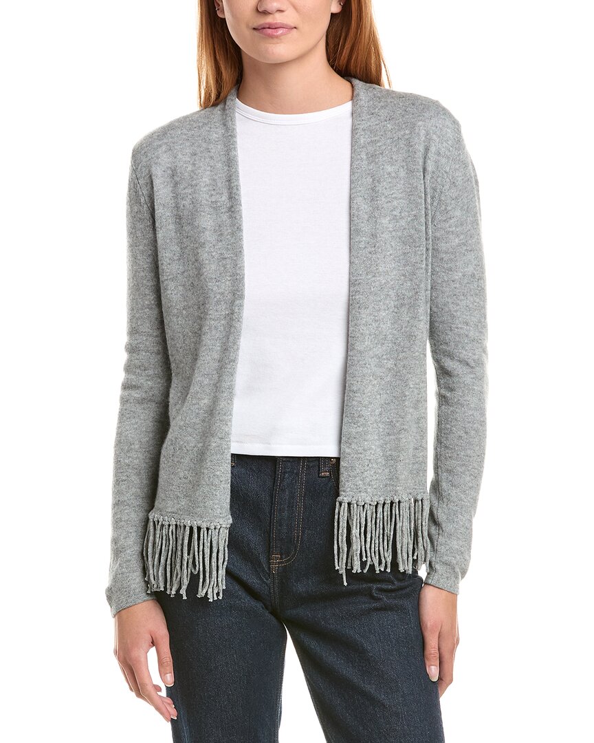Sofiacashmere Fringe Wool & Cashmere-Blend Cardigan