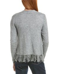 Sofiacashmere Fringe Wool & Cashmere-Blend Cardigan
