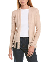Sofiacashmere Fringe Wool & Cashmere-Blend Cardigan