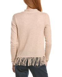 Sofiacashmere Fringe Wool & Cashmere-Blend Cardigan
