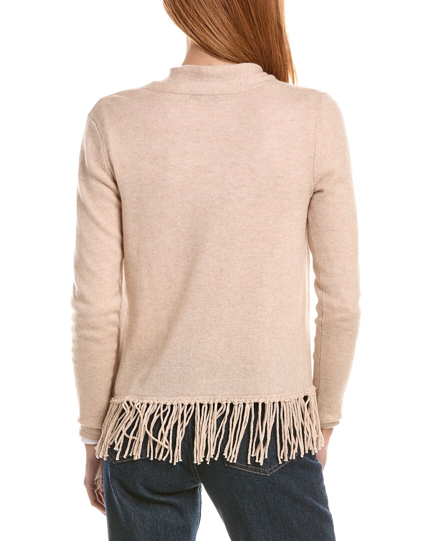 Sofiacashmere Fringe Wool & Cashmere-Blend Cardigan
