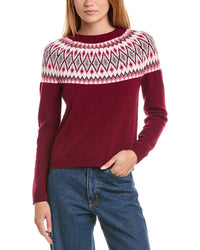 Sofiacashmere Fairisle Crewneck Wool & Cashmere-Blend Sweater