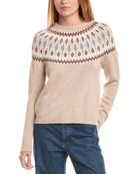Sofiacashmere Fairisle Crewneck Wool & Cashmere-Blend Sweater