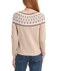 Sofiacashmere Fairisle Crewneck Wool & Cashmere-Blend Sweater
