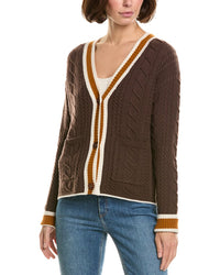 Incashmere Wool & Cashmere-Blend Cable Cardigan
