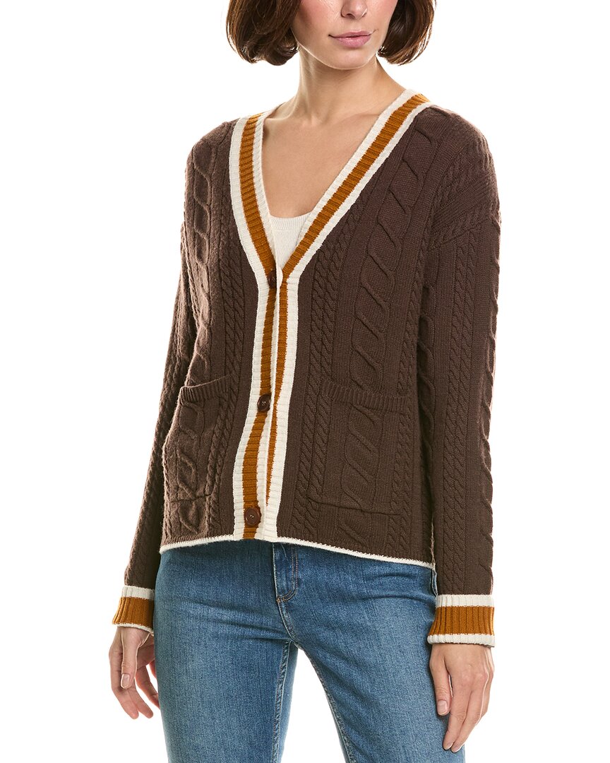 Incashmere Wool & Cashmere-Blend Cable Cardigan