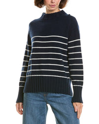 Incashmere Crewneck Striped 100% Cashmere Pullover