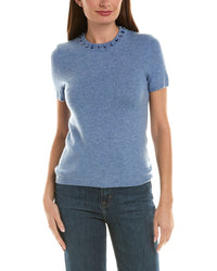 Incashmere Tonal Bead Neck Wool & Cashmere-Blend Sweater