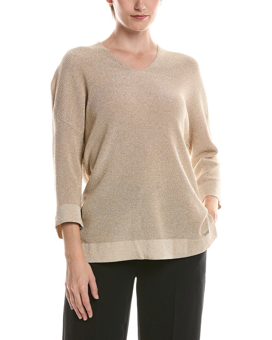 Picadilly V-Neck Metallic Top