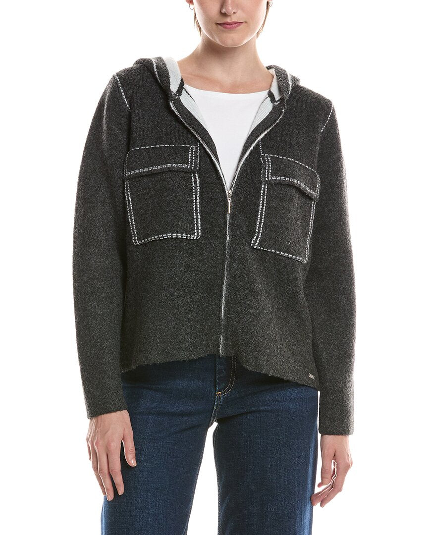 Picadilly Picadilly Zip Front Hooded Wool-Blend Jacket