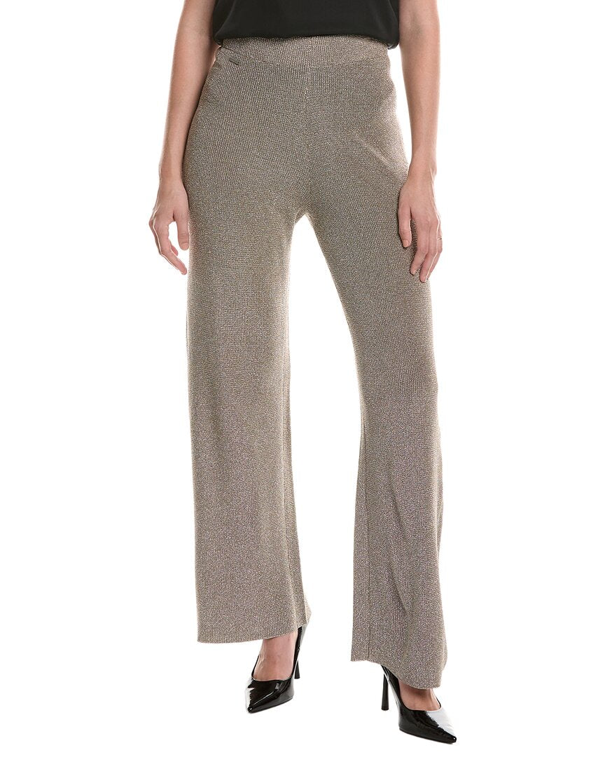 Picadilly Metallic Wide-Leg Knit Pant