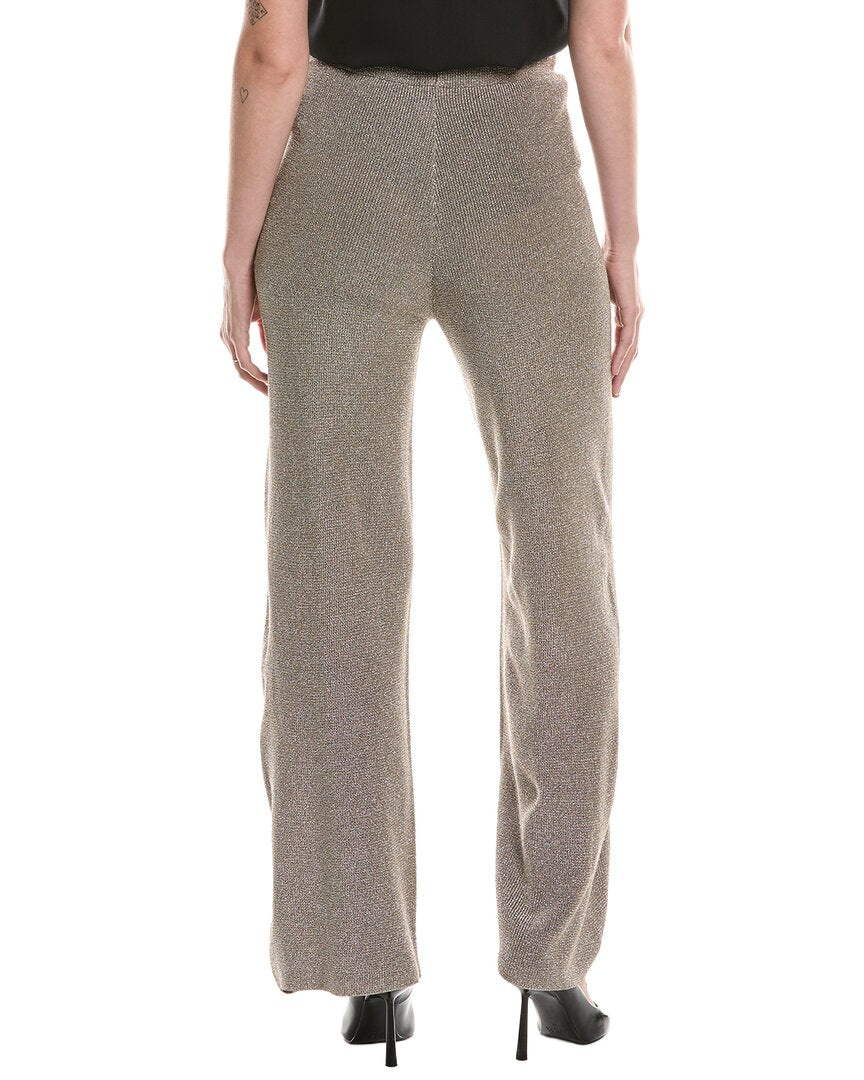 Picadilly Metallic Wide-Leg Knit Pant