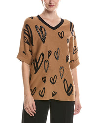 Picadilly Stone Embellished Heart Sweater